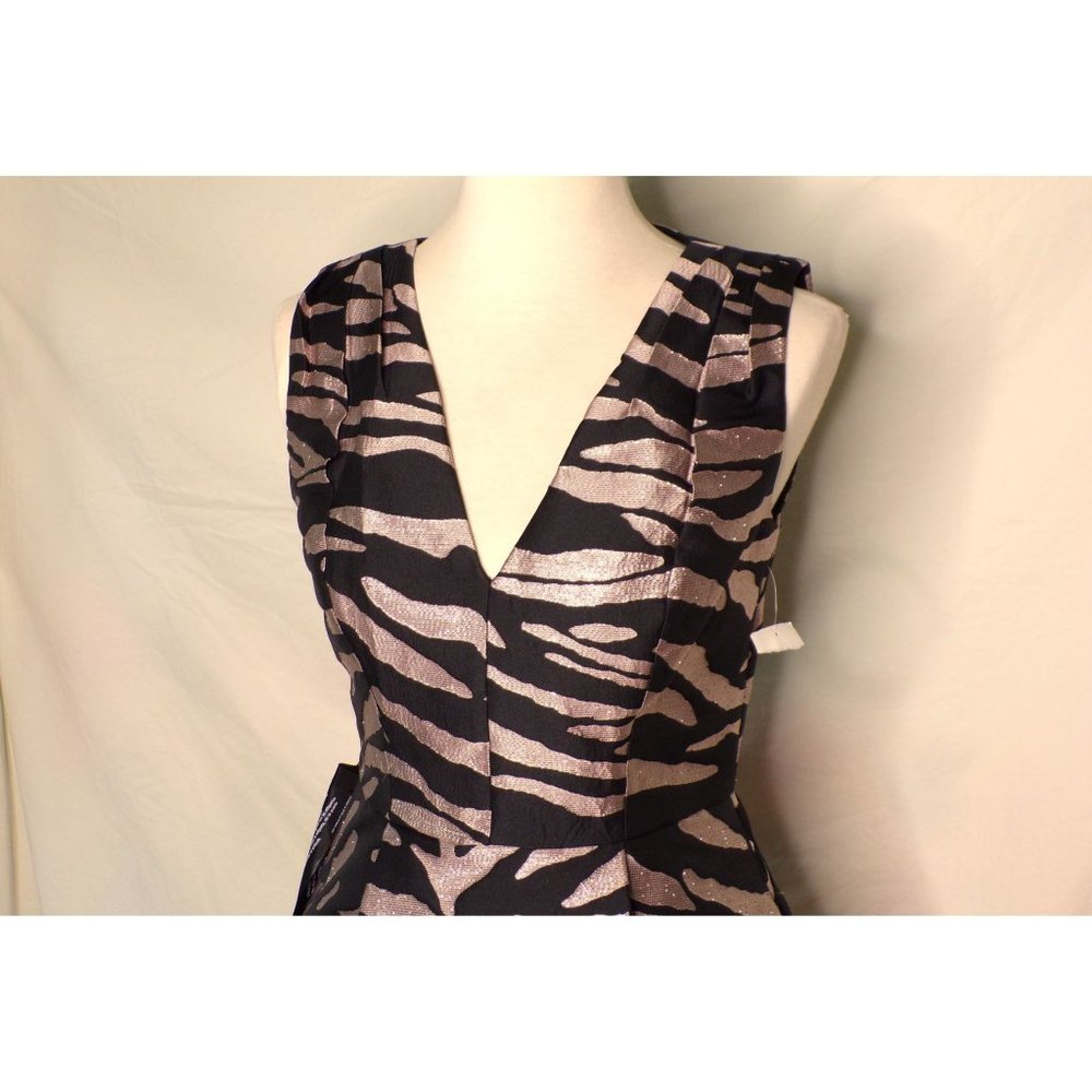 🆕KAY UNGER Tibby Flare Midi Dress Zebra Animal Print 2 - Picture 7 of 11